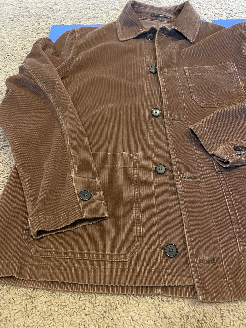 Men's Brown Corduroy Chore Jacket - Picture 2 of 4
